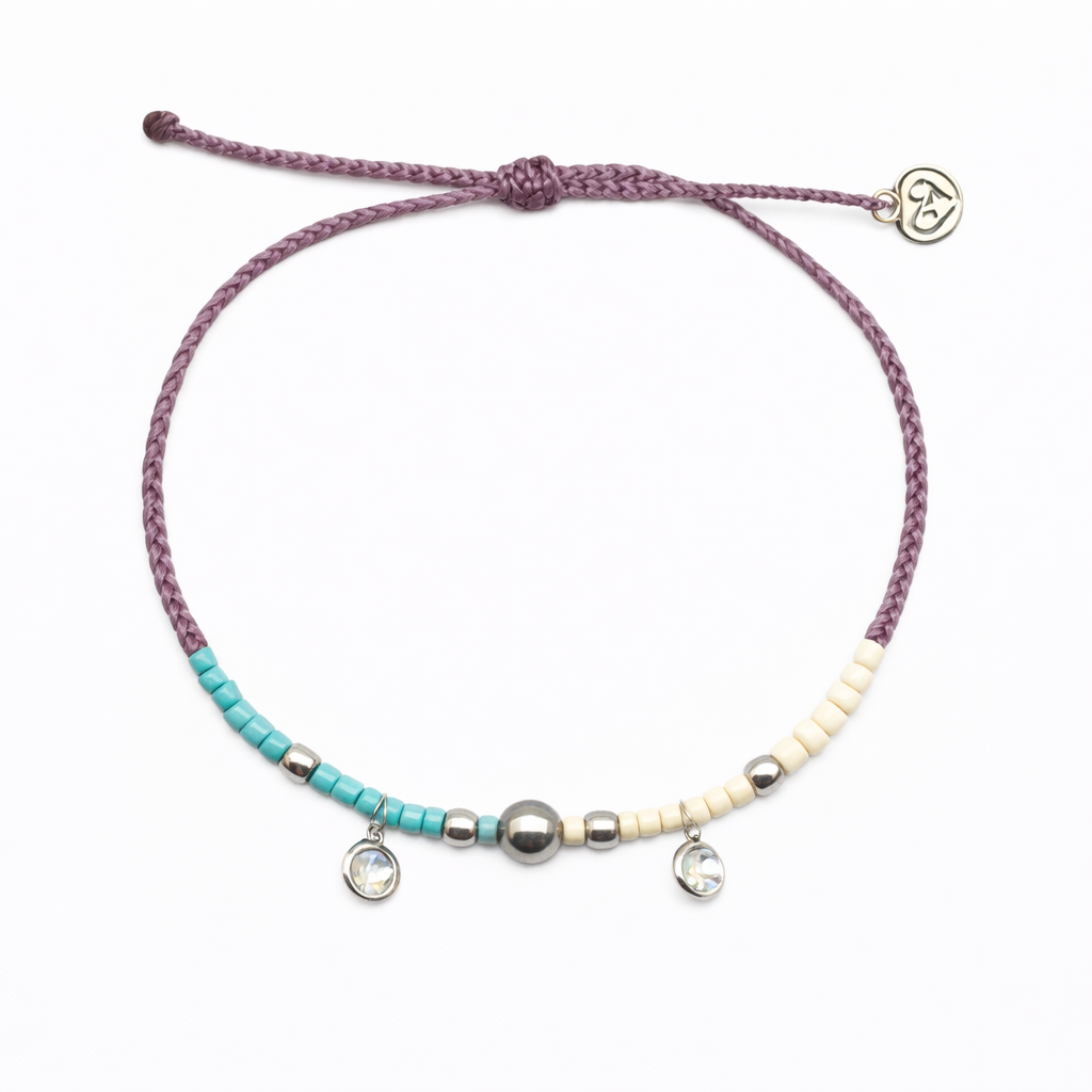 Yellow Hibiscus Braided Anklet