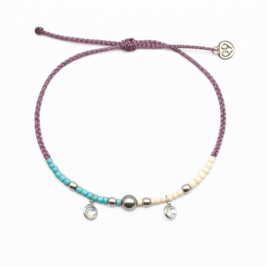 Yellow Hibiscus Braided Anklet